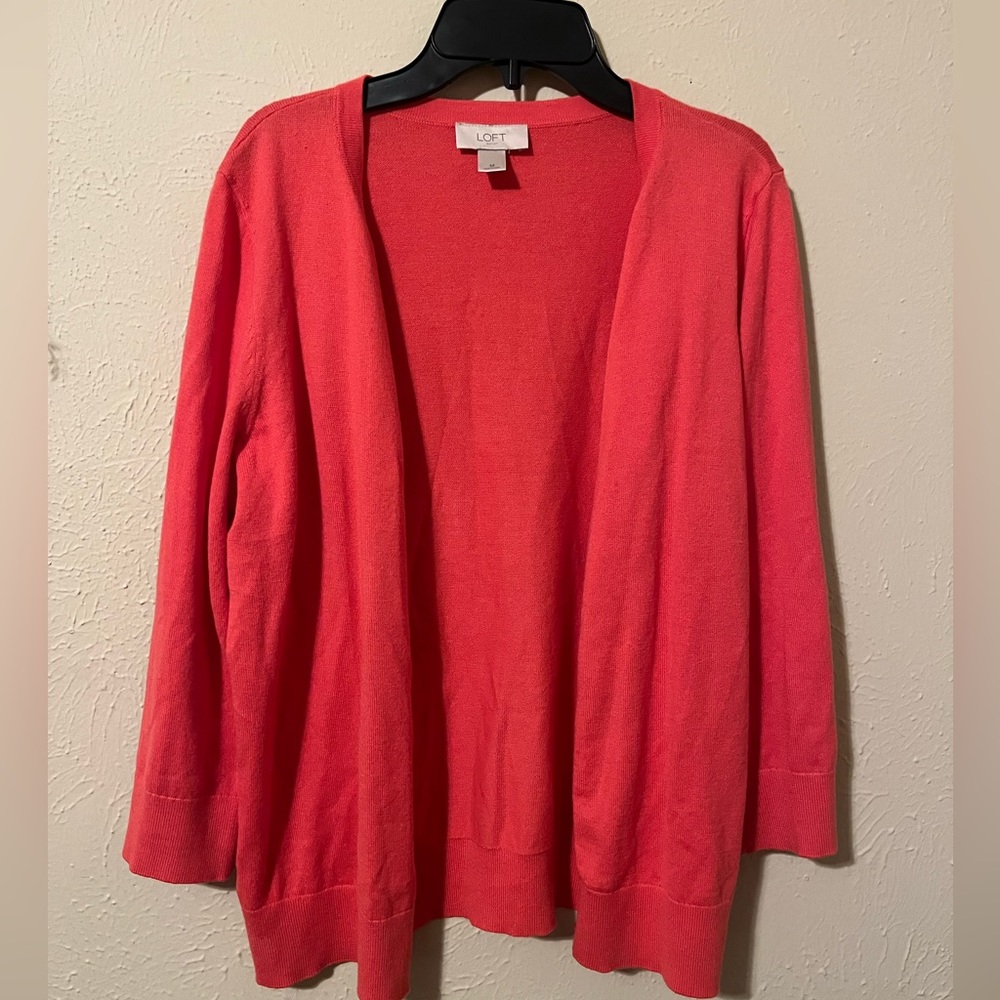 LOFT Orange Cardigan, Size M - Picture 1 of 6